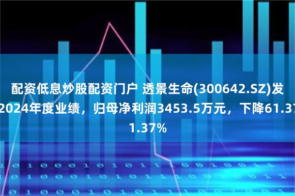 配资低息炒股配资门户 透景生命(300642.SZ)发布2024年度业绩，归母净利润3453.5万元，下降61.37%