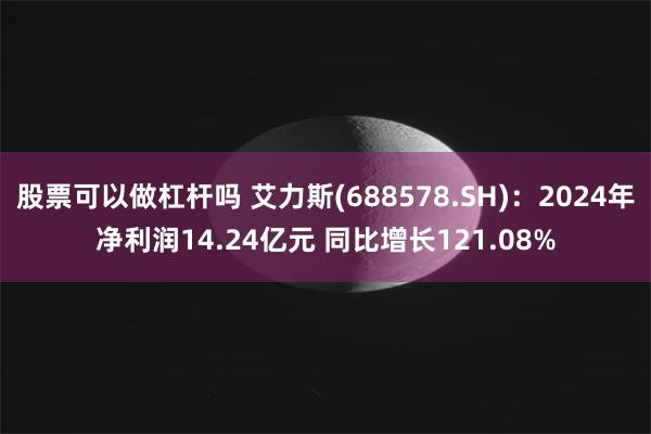 股票可以做杠杆吗 艾力斯(688578.SH)：2024年净利润14.24亿元 同比增长121.08%