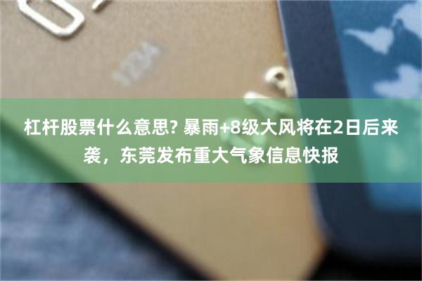 杠杆股票什么意思? 暴雨+8级大风将在2日后来袭，东莞发布重大气象信息快报