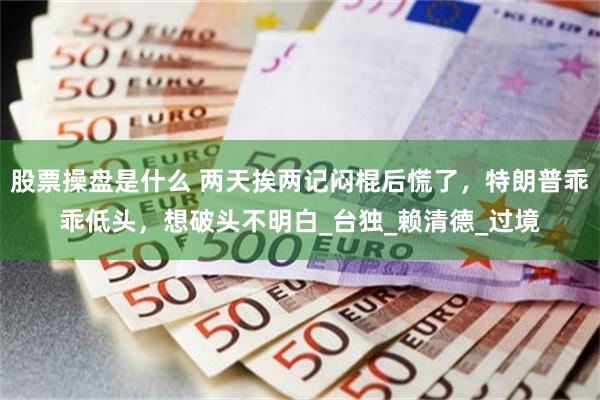 股票操盘是什么 两天挨两记闷棍后慌了，特朗普乖乖低头，想破头不明白_台独_赖清德_过境